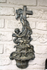 Antique cast iron putti angels wall holy water font crucifix
