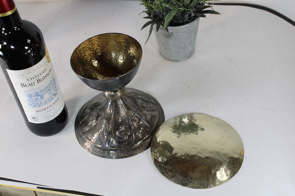 Antique religious ciborium chalice angels church