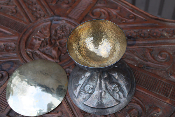 Antique religious ciborium chalice angels church