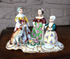 Antique 18thc HOCHST german porcelain mark statue group girls with dog signed