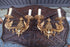 PAIR vintage brass dragon gold wall lights sconces 1970