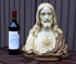 Antique ceramic art deco sacred heart christ bust statue signed