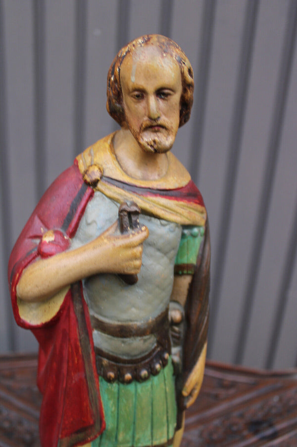 Antique Saint donatius ceramic chalk statue saint religious