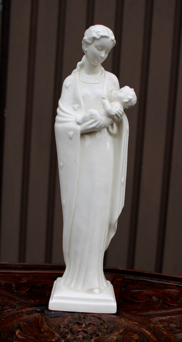 GOEBEL GERMANY 1960 white porcelain madonna mary statue figurine signed