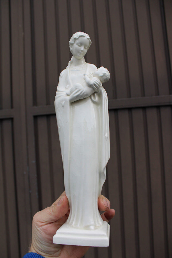GOEBEL GERMANY 1960 white porcelain madonna mary statue figurine signed