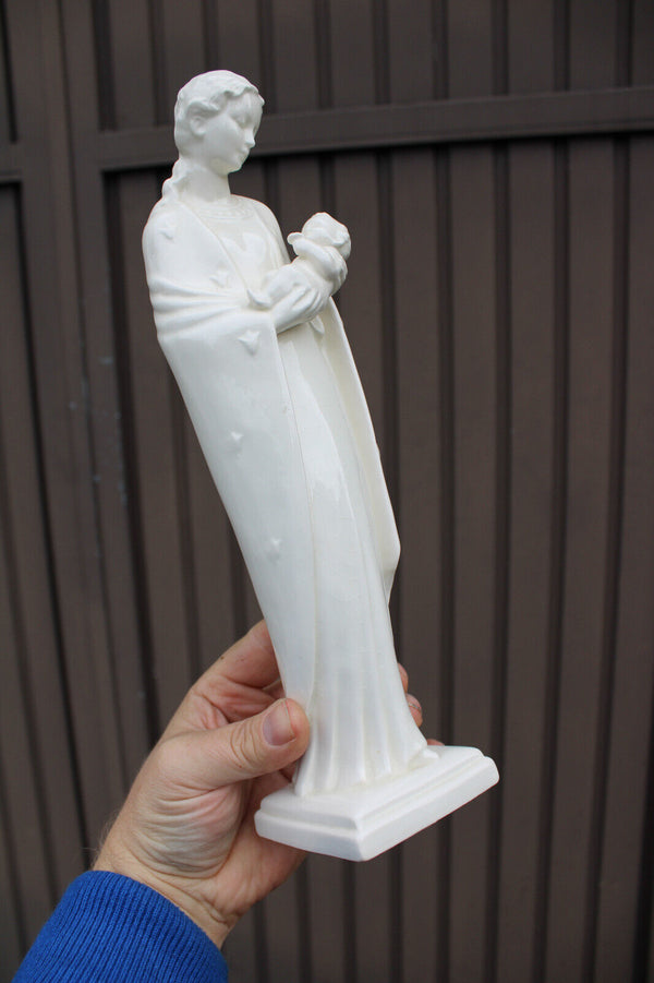 GOEBEL GERMANY 1960 white porcelain madonna mary statue figurine signed