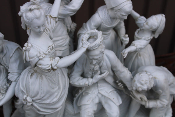 XL Porcelain bisque figural group after Boizot Sevres porcelain rare statue