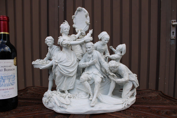 XL Porcelain bisque figural group after Boizot Sevres porcelain rare statue