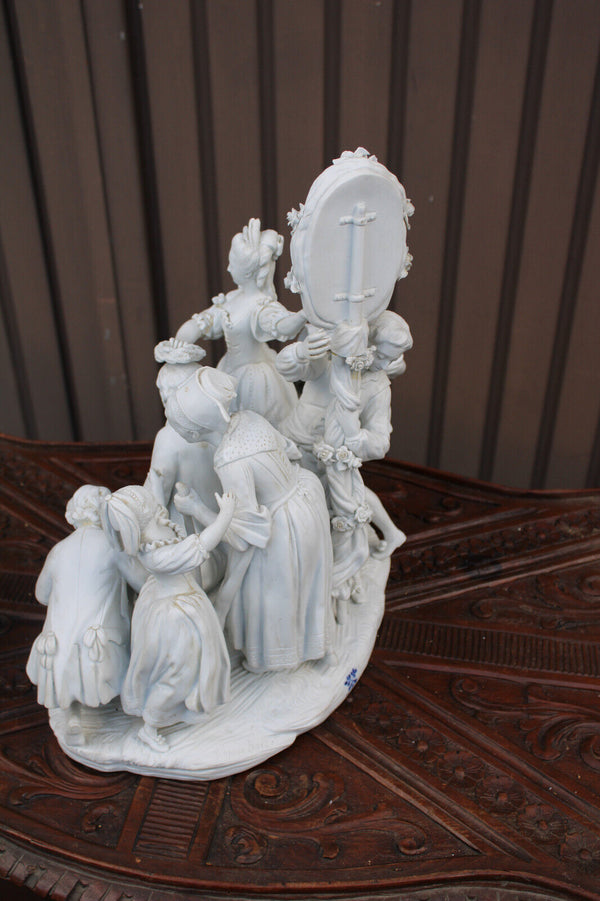 XL Porcelain bisque figural group after Boizot Sevres porcelain rare statue