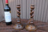 PAIR wood barley twist candle holder candlesticks