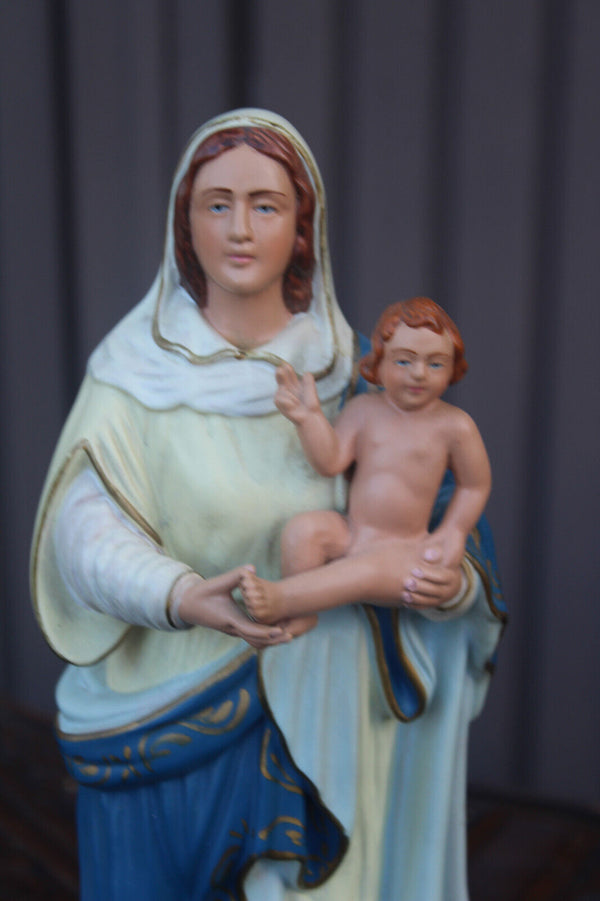 Vintage terracotta MAdonna figurine statue religious 1970