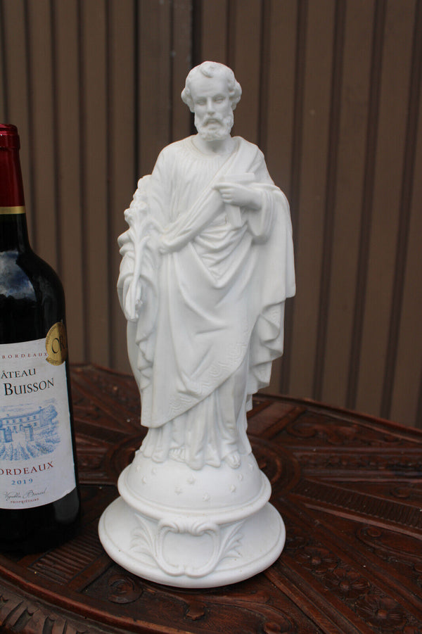 Antique German bisque porcelain saint joseph figurine statue