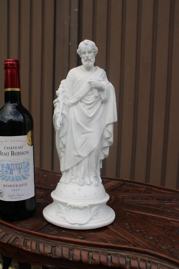 Antique German bisque porcelain saint joseph figurine statue