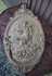 Antique XL Ceramic chalk wall plaque panel cherub angels nymph relief rare