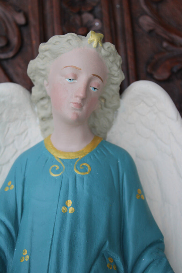 Antique ceramic religious wall angel figurine statue rare