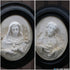 PAIR antique religious meerschaum portrait sacred heart jesus mary napoleon III