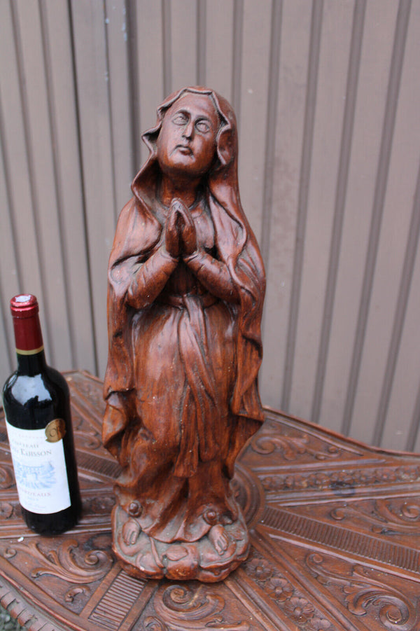 Antique Large french terra cotta statue saint bernadette Lourdes