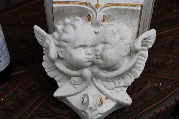 Antique religious wall angels ceramic Console church