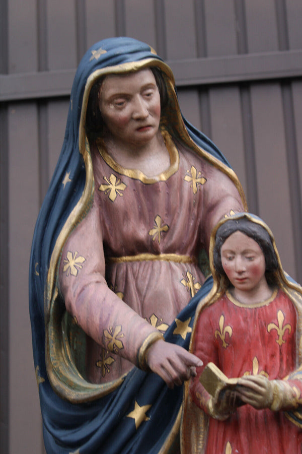 Antique church Ceramic XL saint anne Statue mary religious