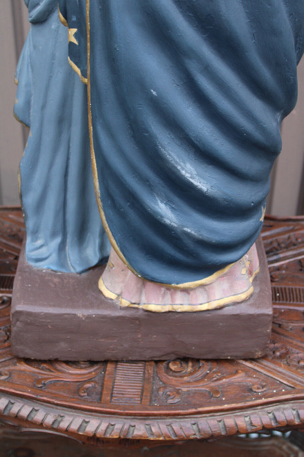 Antique church Ceramic XL saint anne Statue mary religious