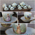 French 8 person coffee tea porcelain service portrait figural decor rare set