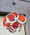 Mid century 1970 retro vistosi design orange discs chandelier lamp