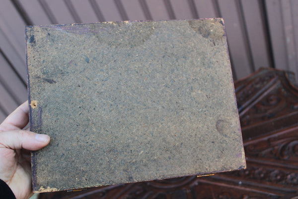 Italian 1970 Triptych wood carved plaque angels madonna