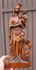 Antique wood carved statue our lady of flanders lion flemish religious