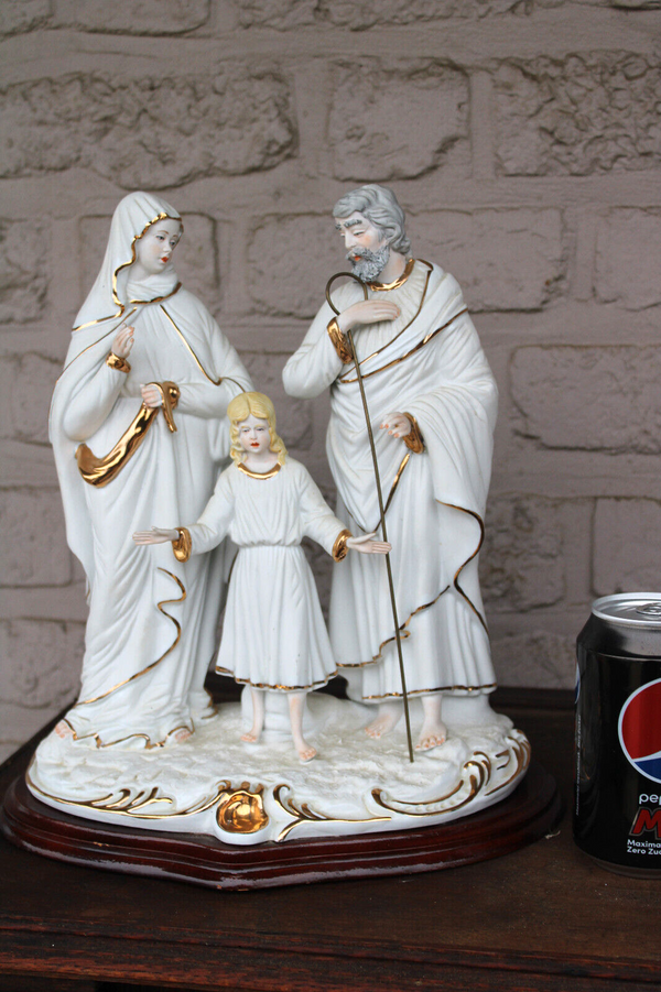 Italian capodimonte porcelain holy family statue jesus joseph mary