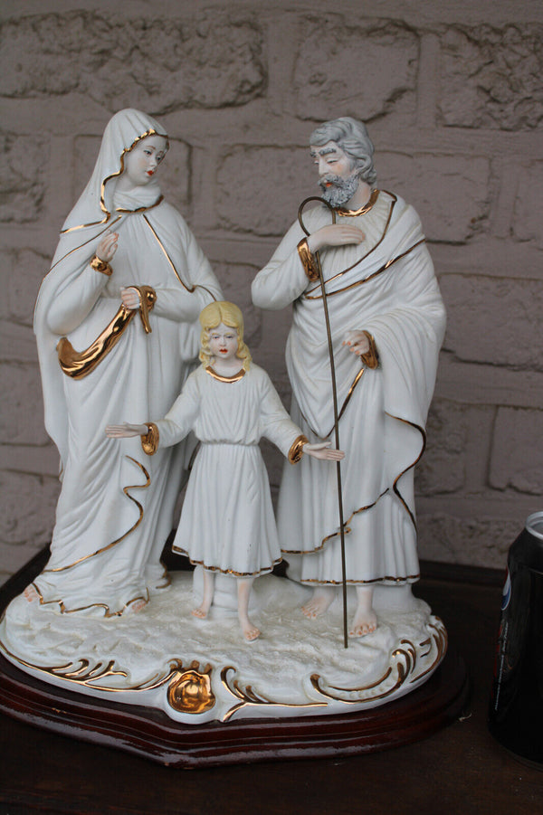 Italian capodimonte porcelain holy family statue jesus joseph mary