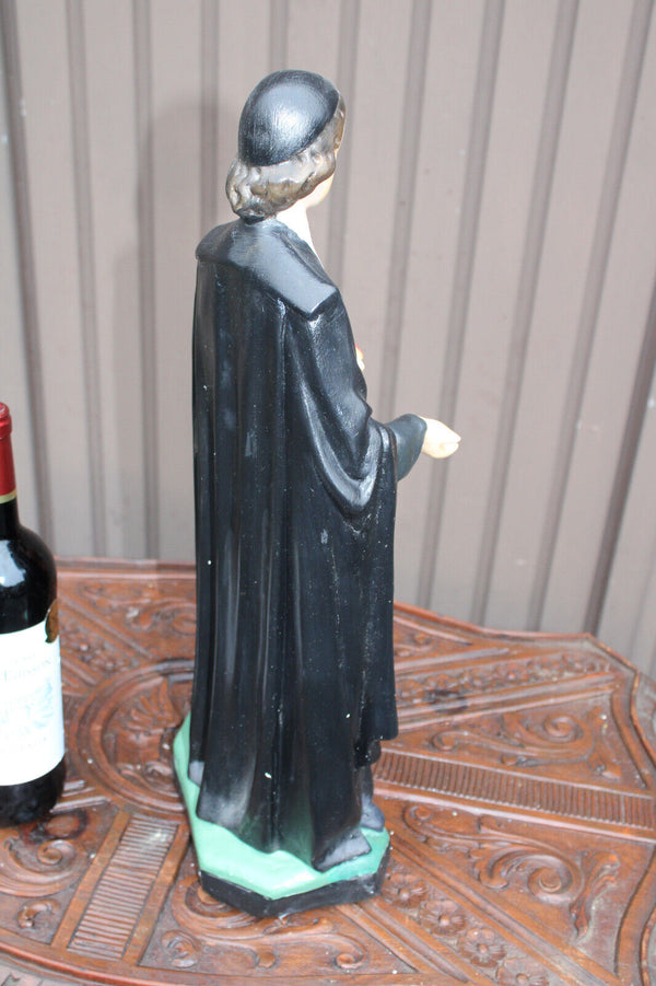 Antique large ceramic state saint john baptist de la salle priest rare religious