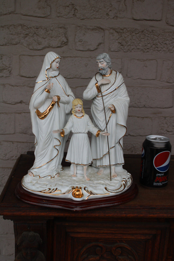 Italian capodimonte porcelain holy family statue jesus joseph mary