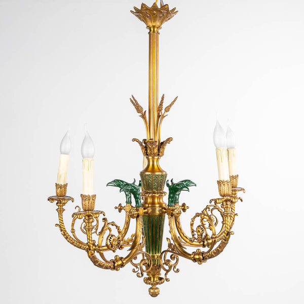 French Empire eagle Bronze chandelier lamp 1970