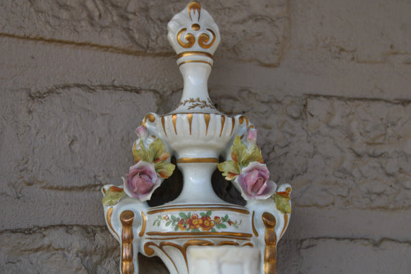 PAIR vintage MANGANI signed italian porcelain wall lights sconces