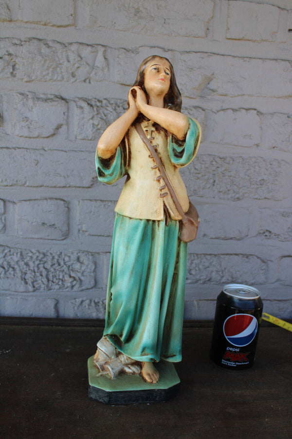 Antique French ceramic statue JOAN OF ARC jeanne  rare religious