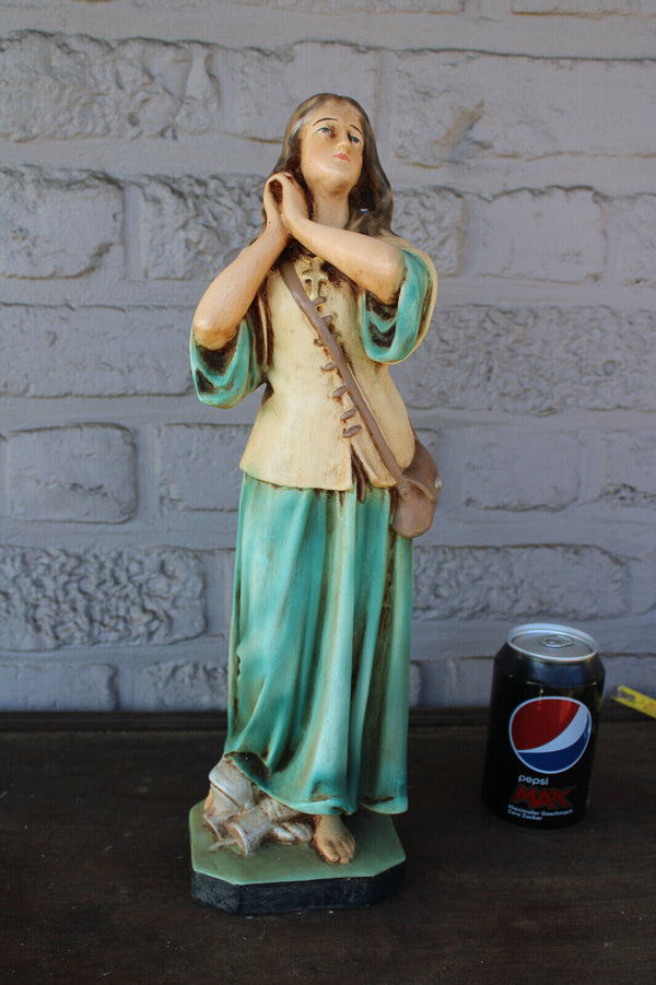 Antique French ceramic statue JOAN OF ARC jeanne  rare religious