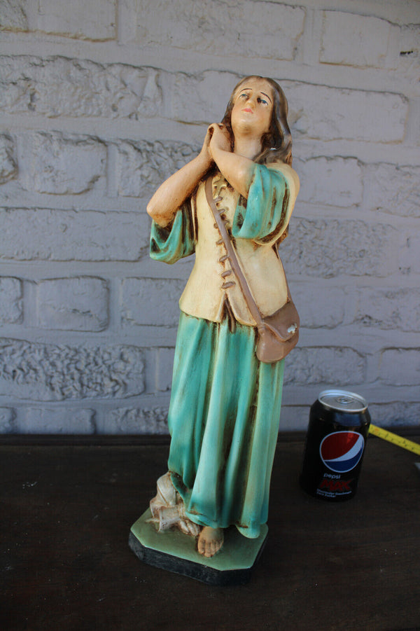 Antique French ceramic statue JOAN OF ARC jeanne  rare religious