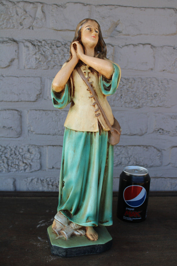 Antique French ceramic statue JOAN OF ARC jeanne  rare religious