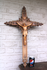 XL 30" Flanders wood carved 1967 dated church crucifix religious rare signed