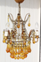 Vintage 1970 murano amber glass drops Chandelier lamp