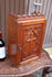 Antique French sacristy religious wall cabinet wood carved priest room rare