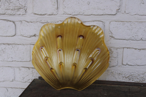 French AMBER CLAM SHELL replacement shade glass for chandelier sconce