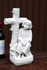 LARGE german bisque porcelain jesus figurine waiting cross Statue marked