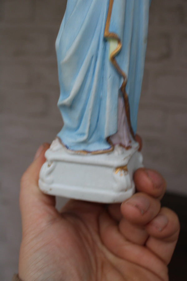 Antique vieux andenne bisque porcelain madonna statue figurine