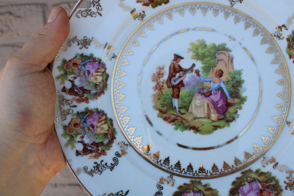 German bavaria porcelain marked Victorian scenes plate