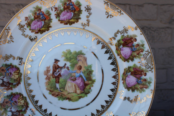 German bavaria porcelain marked Victorian scenes plate