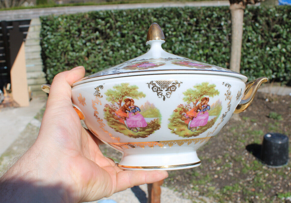 German bavaria porcelain marked Victorian scenes bowl tureen