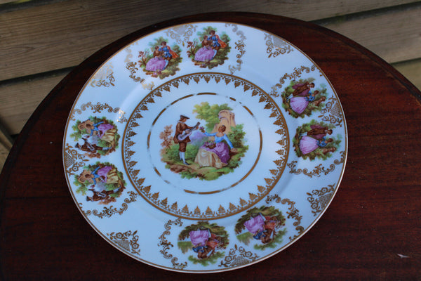 German bavaria porcelain marked Victorian scenes plate