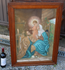 antique oil canvas holy family painting religious 19thc