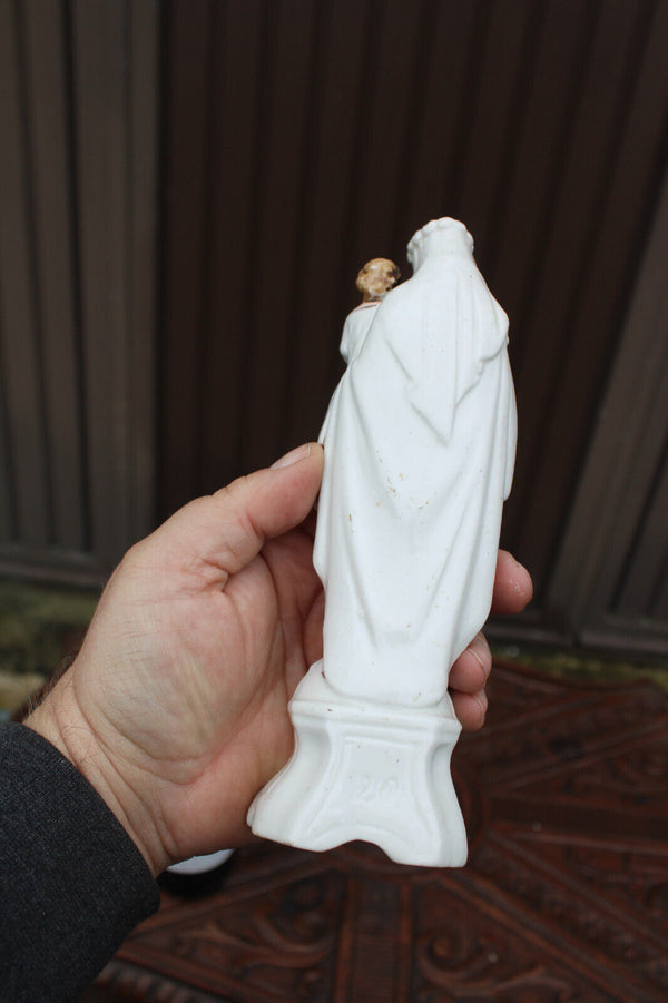 Antique 19thc vieux paris porcelain madonna figurine statue